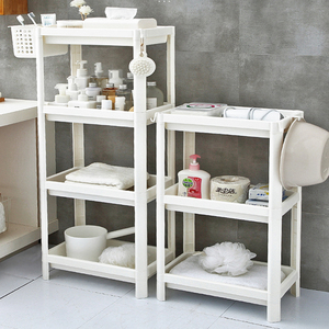 Chariot utilitaire à 3 niveaux, étagère à roulettes en plastique mince pour le salon, la salle de bain, la cuisine - Étagères mobiles écologiques - Product Image 1