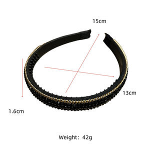 Diadema Ancha con Cuentas de Cristal Hecha a Mano para Mujer, Accesorio de Moda para el Cabello - Product Image 3