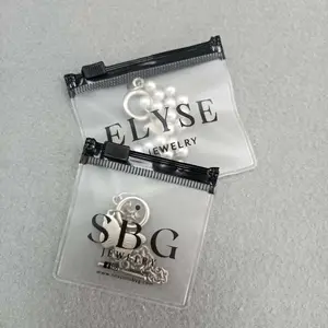 Пользовательские Логотип Прозрачные ювелирные изделия серьги ожерелье молнии сумки для упаковки ПВХ матовый Zip Lock сумка