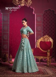 Lehenga nuptiale avec miroir Flair de 5 mètres et travail manuel Zarkan entièrement cousu Design mariage Lahnga Choli grossistes Surat Inde - Product Image 5