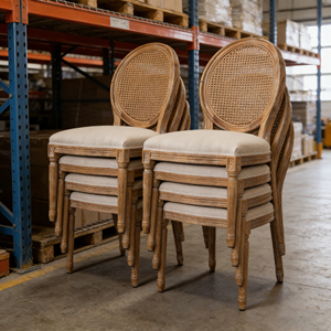 <span class=keywords><strong>Chaise</strong></span> de style français chic, en chêne provincial, en rotin, dossier ovale, en bois massif, empilable, salon, mariage, événement, hôtel, salle à manger, <span class=keywords><strong>Louis</strong></span> <span class=keywords><strong>XVI</strong></span> - Product Image 3