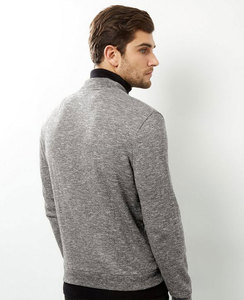 Veste bomber en jersey pour homme, nouvelle mode, avec manches contrastées et capuche, respirante et coupe-vent, hiver, bleu marine - Product Image 3