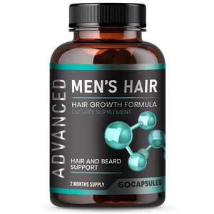 Men's hair growth vitamin biotin Saw Palmetto prevents hair loss thinning hair beard growth supplement