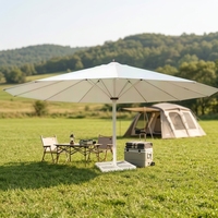 Parasol de Camping Multifuncional Resistente, Toldo Resistente al Viento con Base Ancha Cruzada para Acampar al Aire Libre, Sombra para Ocio en el Campo