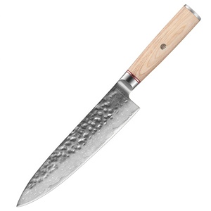 Couteau de Chef Gyuto Damas en Gros pour Usine, 67 Couches, 10Cr15CoMoV, Manche en Bois Martelé, Logo Personnalisé, Couteau de Cuisine Professionnel - Product Image 1