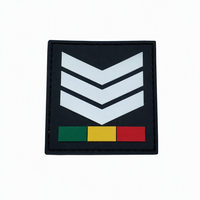 Patch PVC 3D personnalisé, insigne de grade tactique à 3 chevrons, badge moral en caoutchouc avec crochets et boucles pour uniformes et sacs à dos