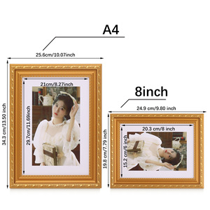 Hot Sale PS Foam 6" 7" 8" 10" A4 Photo <b>Frame</b> <b>Gold</b> and White Rectangular Picture <b>Frame</b> - Product Image 4