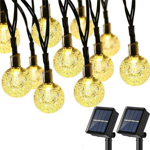 إضاءة كروية شمسية بطول 5 أمتار مع 20 مصباح <span class=keywords><strong>LED</strong></span>، مقاومة للماء IP65، 8 أوضاع، مستشعر حركة، قابلة لإعادة الشحن، للاستخدام الخارجي في الفناء والحديقة وحفلات الزفاف - Product Image 1