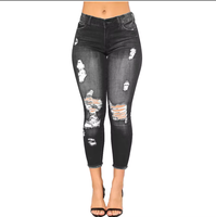 Shorts en jean skinny taille basse pour femme, très extensibles, déchirés, décontractés, moulants, vente en gros OEM/ODM