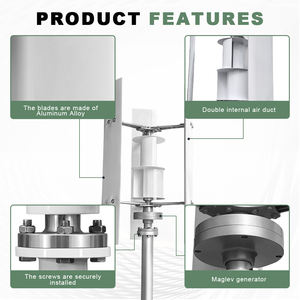Sistema de Energía con Generador de Turbina Eólica Vertical para Generación de Energía, Turbina Eólica Doméstica de 1KW 12V 24V 48V - Product Image 2