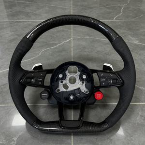 Volante de Fibra de Carbono en Oferta para Audi A3 A4 A5 <span class=keywords><strong>A6</strong></span> C7 R8 RS3 RS5 TT, Personalización con Palancas de Cambio de Cuero - Product Image 1