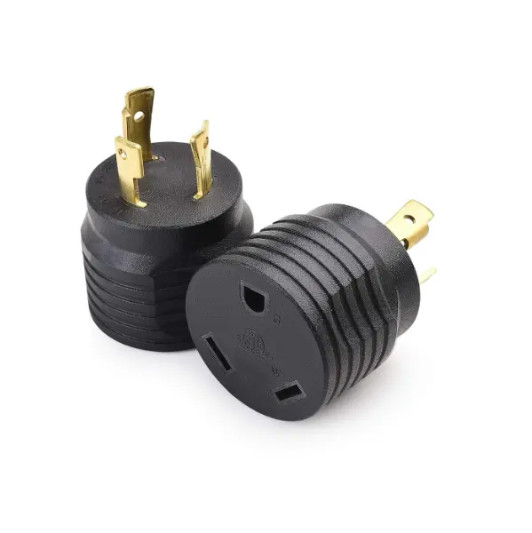 Bloqueio de torção de 3 pinos para adaptador de 30 Amp RV, plugue de 30 Amp RV (NEMA L5-30P a TT-30R)