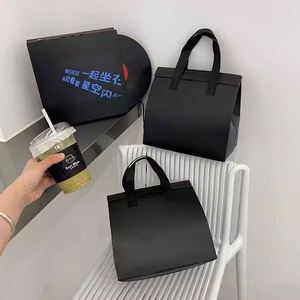 Sac fourre-tout publicitaire personnalisé en non-tissé pour la restauration rapide, sacs de pique-nique laminés à livraison rapide - Product Image 4