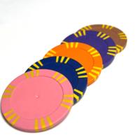 Fiches da Poker Gialle a Righe Senza Denominazione in Argilla/ABS per Texas Hold'em e Mahjong, Personalizzabili Multicolore