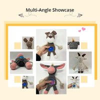 OEM âne chiot mouton forme chien peluche corde jouets intérieur élastique lumière LED stroboscopique Spiky boule en caoutchouc