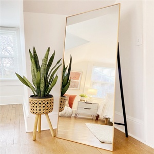 Wholesale Cheap Large Decorative Gold Aluminum Framed Full Size Length Wall Dressing Room <b>Standing</b> <b>Floor</b> <b>Mirror</b> - Product Image 1