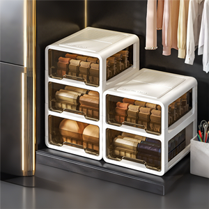 Maison Rectangle Boîte De Rangement En Plastique Épais PP Matériel Tiroir Type Placard Organisateur Vêtements Sous-Vêtements Chaussettes Soutien-Gorge Anti-Poussière <span class=keywords><strong>Trieur</strong></span> - Product Image 1