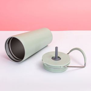 DD4316 Vaso Térmico de Acero Inoxidable de 30oz con Logotipo Personalizado, Acabado Mate, Tapa Antiderrames, Construcción de Doble Pared al Vacío, Asa y Popote 12-24 - Product Image 2