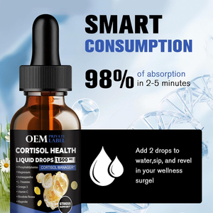 Suplemento de Gotas Líquidas de Cortisol para el Equilibrio Hormonal en Mujeres, con Magnesio, <span class=keywords><strong>Ashwagandha</strong></span>, L-Teanina, Fosfatidilserina, Cápsulas de Cortisol - Product Image 3