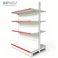 Étagère de présentation métallique double face légère pour supermarché, présentoir autoportant pour magasins de détail
