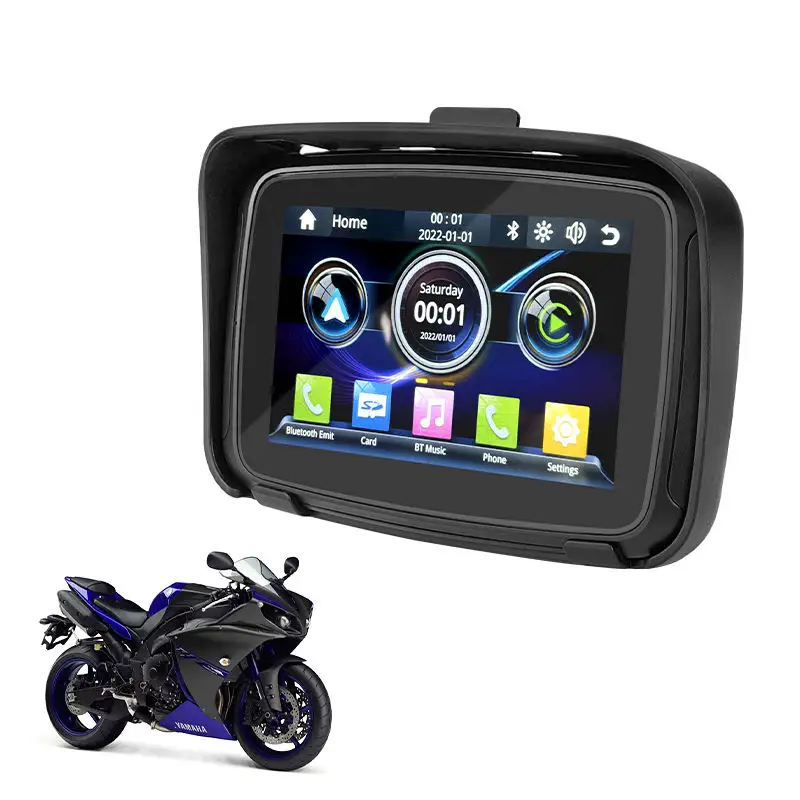 [MARCH]Motorcycle 5 inch Screen Motorcycle Outdoor GPS Navigation Carplay Android Auto Stereo Waterproof Bluetooth Carplay