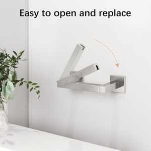 <span class=keywords><strong>Porte</strong></span>-<span class=keywords><strong>papier</strong></span> toilette mural en acier inoxydable argenté de style moderne Gcheng, installation facile - Product Image 1