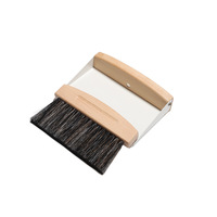 Mini pelle à poussière boisée Portable et ensemble de brosses Table de bureau petite brosse de nettoyage de pelle à poussière en métal balayeuse de Table naturelle Combo