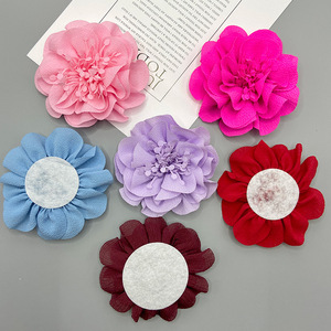 Flor de gasa hecha a mano de 8 cm para el cabello, zapatos, bolsos, ropa, accesorios decorativos. - Product Image 2