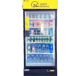 Máquina de venda automática inteligente de refrigerantes e bebidas com refrigerador inteligente AI, máquina de venda automática de refrigerantes e bebidas geladas