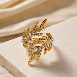 Anello Aperto a Forma di Foglia, Design Creativo, Regolabile, per Donne - Product Image 2
