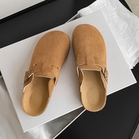 2024 femmes été demi-paquet pantoufles nouvelle mode Offre Spéciale pas cher en gros semelle épaisse antidérapant chaussures plates diapositives populaires
