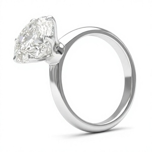 Solitaire Engagement <b>Ring</b> Round Brilliant Cut Diamond Six Prong <b>Crown</b> Setting Band 18K 14K Gold Plated Fine Jewelry Gift - Product Image 2