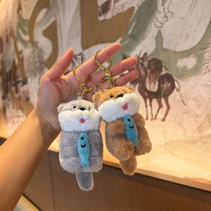 HECION Llavero de Peluche con Cabeza de Nutria Adorable, Juguete de Peluche de Nutria con Pez para Decoración de Bolsos - Product Image 5