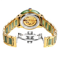 Reloj de Pareja Mecánico Automático de Acero Inoxidable con Jade Genuino, Logotipo Personalizable OEM ODM, con Movimiento Japonés Miyota