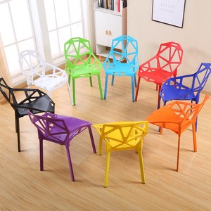 Cheap Price Wholesale <strong>Dining</strong> Room Furniture Geometric Hollow Minimalist Modern <strong>Orange</strong> Metal <strong>Dining</strong> <strong>Chairs</strong> - Product Image 3