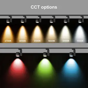 High CRI97 3 Phase Track Lights Cob Rail Lighting System Led Spotlight