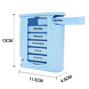 Hình Chữ Nhật 7 Ngày <span class=keywords><strong>Pill</strong></span> <span class=keywords><strong>Box</strong></span> Trường Hợp Bốn Lưới Leakproof Medecine Hộp Tổ Chức Hộp Chống Trầy Xước MOQ Thấp - Product Image 3