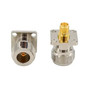 S-MA Female Plug To N Female Connector Panel RF Coaxial Adapter Connector With 4 Hole Flange