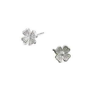 Boucles d'oreilles clous en argent pur s999 pour femmes, luxe léger, simples et polyvalentes, pour étudiantes - Product Image 1