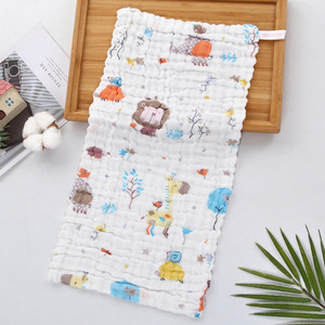 Toalla de gasa para bebé Qidou, 25x48 cm, estampado de dibujos animados de algodón puro para bebés - Product Image 4