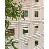 Panel Dinding PVC 3D Embossed, Panel Dinding Dekoratif Tahan Air Ringan untuk Hotel, Homestay, Kantor, Latar Belakang Livestream