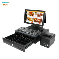 Système de point de vente tactile pour restaurants, Windows, caisse enregistreuse tout-en-un, Core I5, 8 Go de RAM, 128 Go de stockage