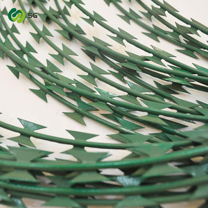 Alambre de púas galvanizado personalizable para prisiones, antipiratería, antirrobo, tipo <span class=keywords><strong>concertina</strong></span>, antiescalada, <span class=keywords><strong>doble</strong></span> espiral, con cuchillas cruzadas - Product Image 2