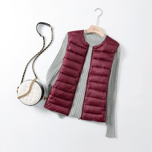 Piumino leggero gilet da donna autunno inverno senza colletto gilet e gilet da donna <span class=keywords><strong>taglie</strong></span> <span class=keywords><strong>forti</strong></span> - Product Image 1