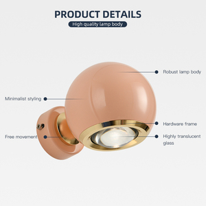 <span class=keywords><strong>Lampada</strong></span> da parete moderna per interni in vetro altamente traslucido soggiorno camera da letto <span class=keywords><strong>movimento</strong></span> libero senza sfarfallio - Product Image 5