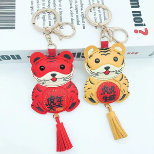 Luxury Rabbit Cartoon Carabiner Keychains Custom Logo Personalized PU Leather Eco-Friendly High Quality Durable Car Keys Holder