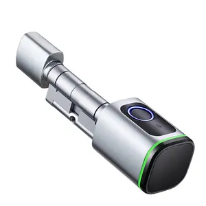 Serrure de porte intelligente à poignée, cylindre électronique de sécurité, carte-clé, code numérique, capteur d'empreintes digitales, Bluetooth, application TTlock - Product Image 1