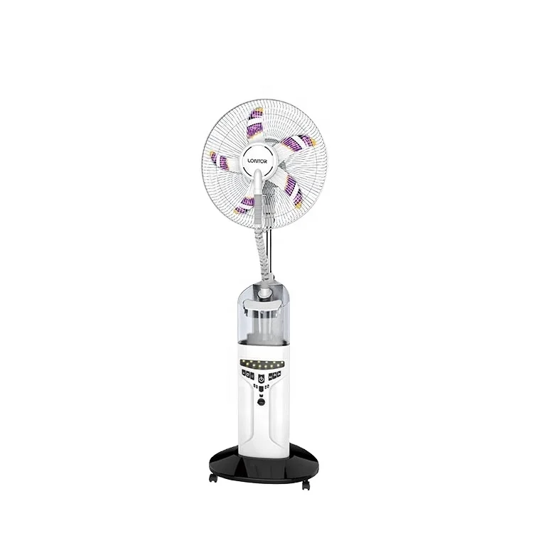 LONTOR 16 inches Rechargeable AC/DC Standing Water Mist Fan With Remote Control