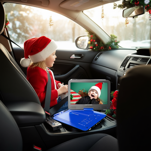 Lecteur DVD portable pour voiture Dbpower, écran pivotant de 12 pouces, batterie rechargeable, port SD USB, support universel pour tableau de bord, bleu - Product Image 2