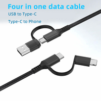 Nouveau câble USB 4 en 1 câble de données multifonctionnel adapté au téléphone PD type-c câble de charge rapide